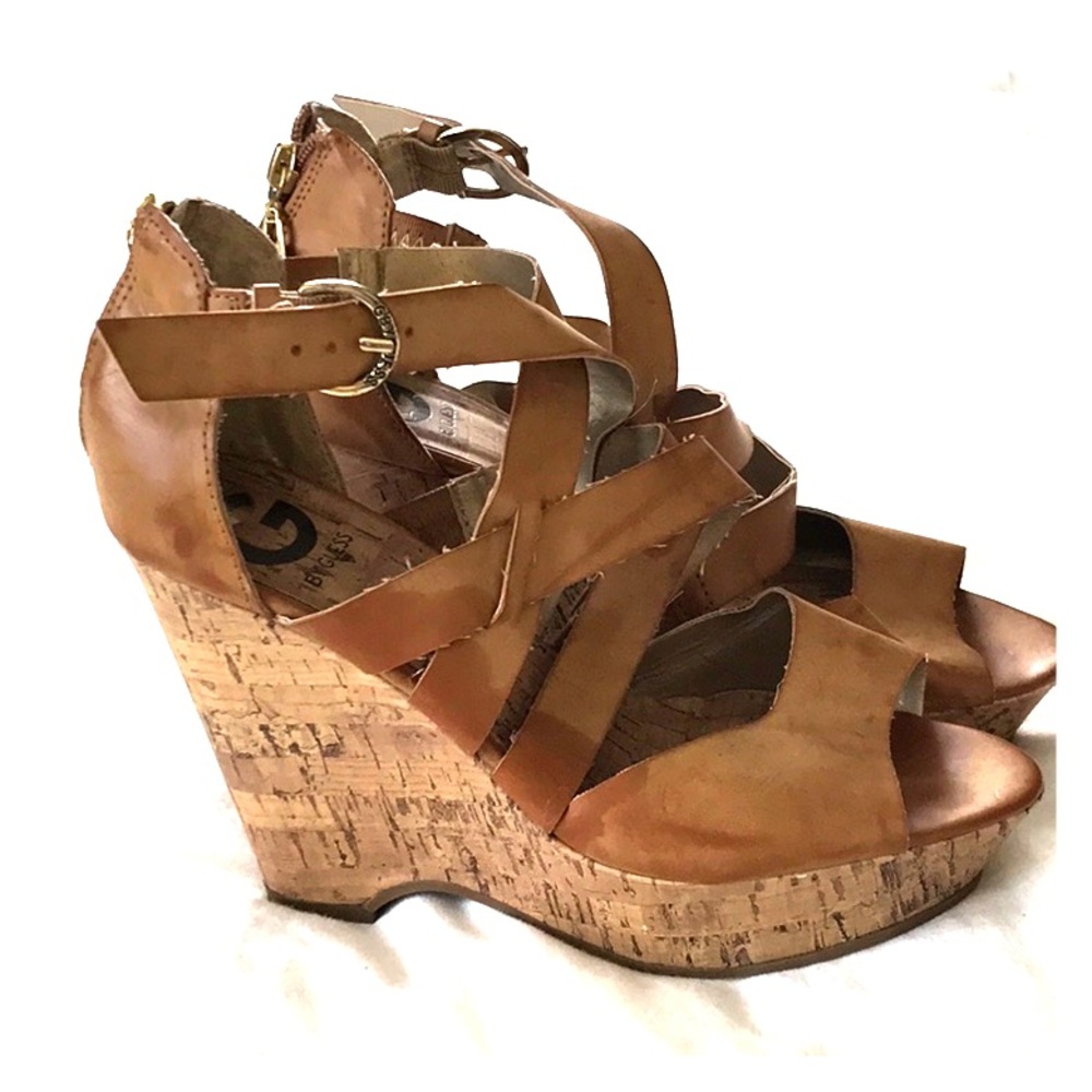 Guess wedge leather sandals